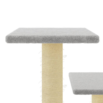Cat Tree with Sisal Scratching Posts Light Grey 61 cm