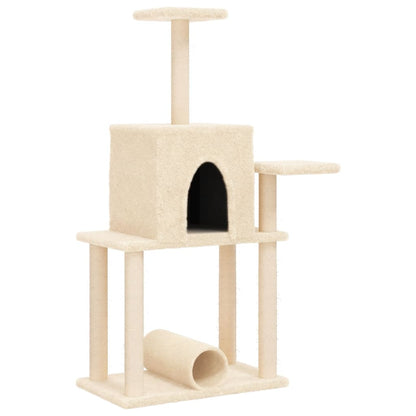 Cat Tree with Sisal Scratching Posts Cream 122 cm