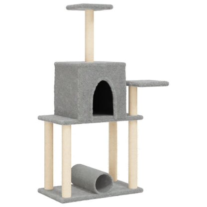 Cat Tree with Sisal Scratching Posts Light Grey 122 cm