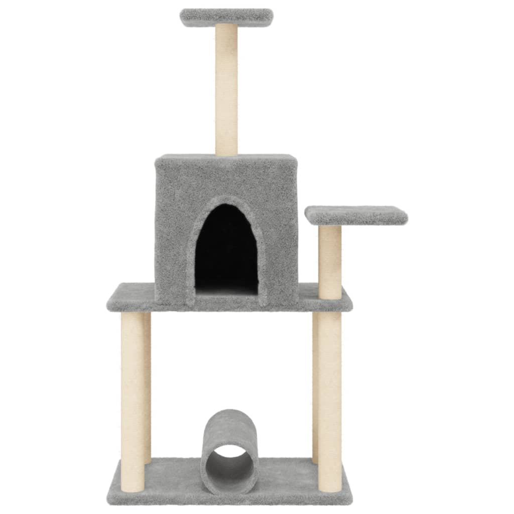 Cat Tree with Sisal Scratching Posts Light Grey 122 cm
