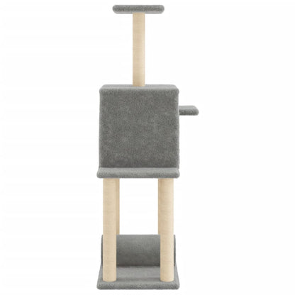 Cat Tree with Sisal Scratching Posts Light Grey 122 cm