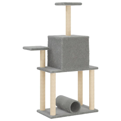 Cat Tree with Sisal Scratching Posts Light Grey 122 cm