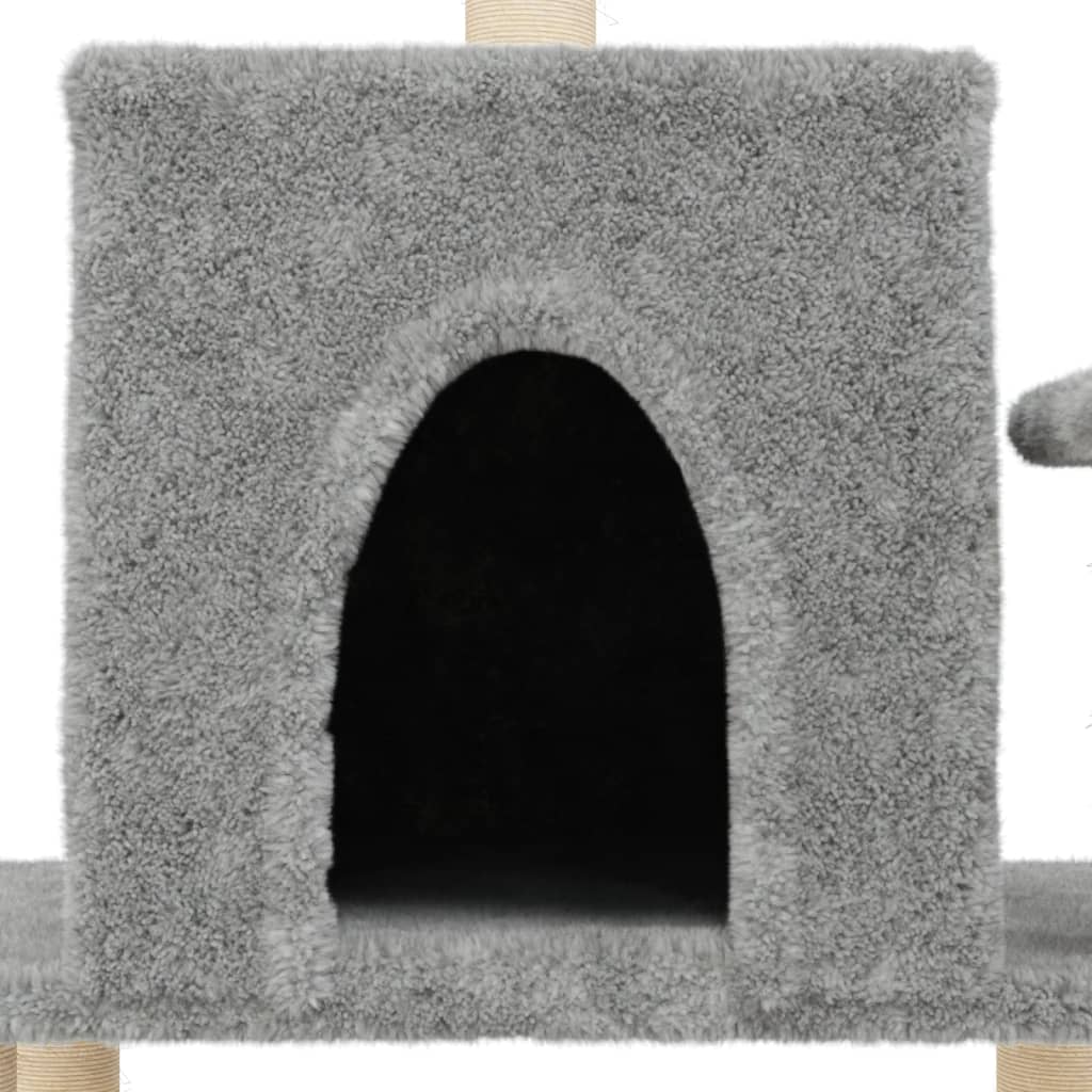 Cat Tree with Sisal Scratching Posts Light Grey 122 cm