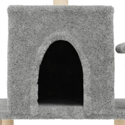 Cat Tree with Sisal Scratching Posts Light Grey 122 cm