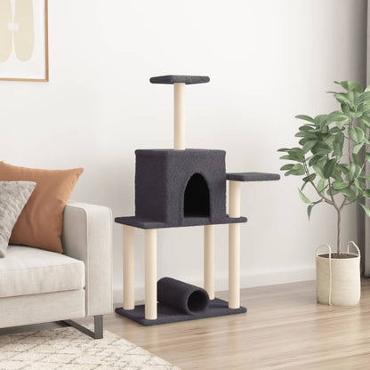 Cat Tree with Sisal Scratching Posts Dark Grey 122 cm