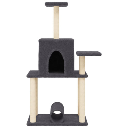 Cat Tree with Sisal Scratching Posts Dark Grey 122 cm