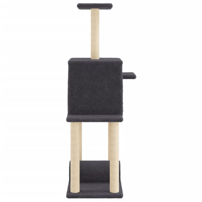Cat Tree with Sisal Scratching Posts Dark Grey 122 cm