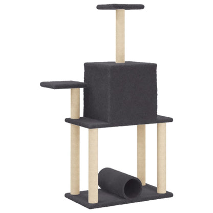 Cat Tree with Sisal Scratching Posts Dark Grey 122 cm