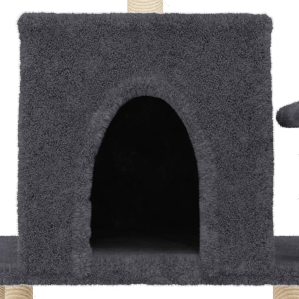 Cat Tree with Sisal Scratching Posts Dark Grey 122 cm