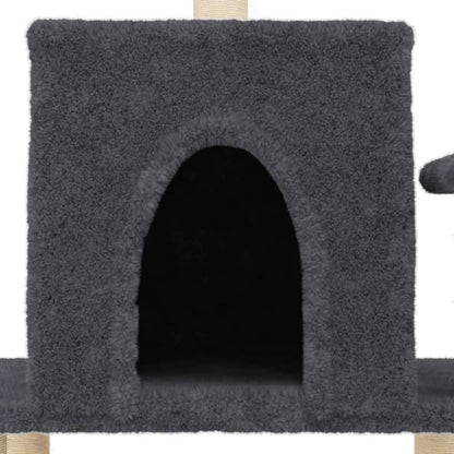 Cat Tree with Sisal Scratching Posts Dark Grey 122 cm