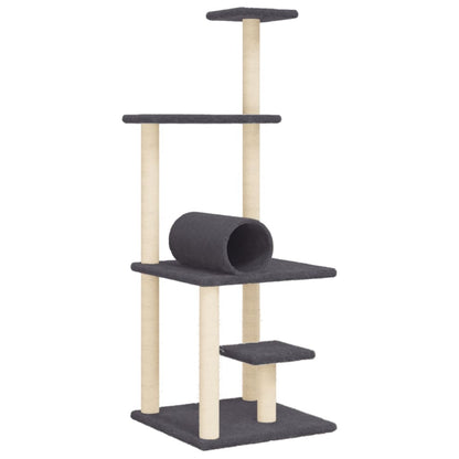 Cat Tree with Sisal Scratching Posts Dark Grey 136 cm