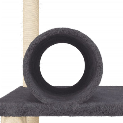 Cat Tree with Sisal Scratching Posts Dark Grey 136 cm