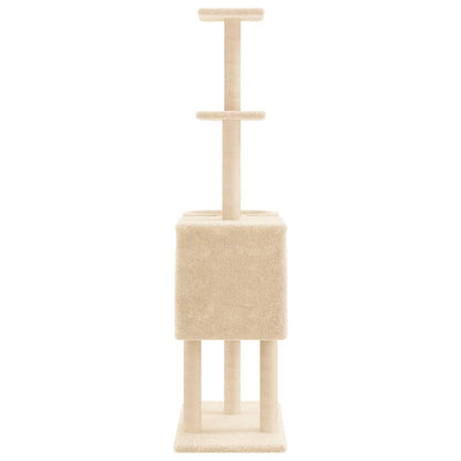 Cat Tree with Sisal Scratching Posts Cream 145 cm
