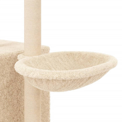 Cat Tree with Sisal Scratching Posts Cream 145 cm