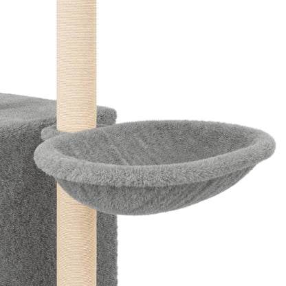 Cat Tree with Sisal Scratching Posts Light Grey 145 cm