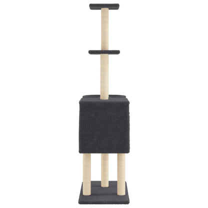 Cat Tree with Sisal Scratching Posts Dark Grey 145 cm