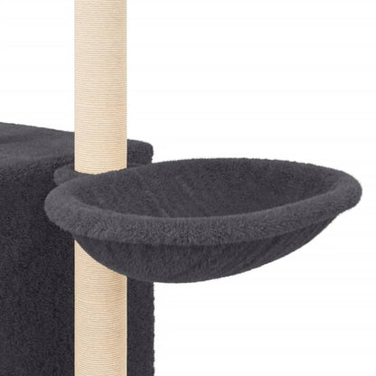 Cat Tree with Sisal Scratching Posts Dark Grey 145 cm