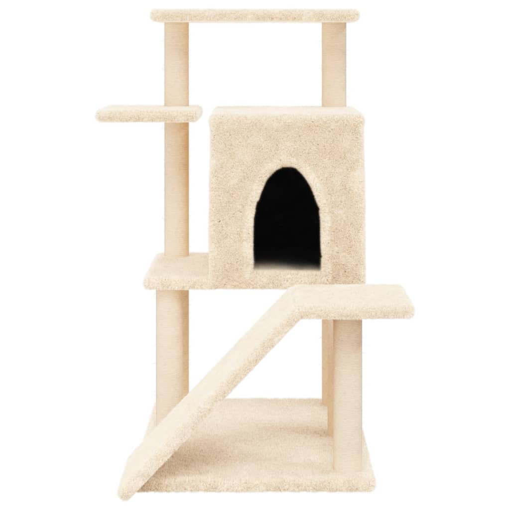 Cat Tree with Sisal Scratching Posts Cream 97 cm