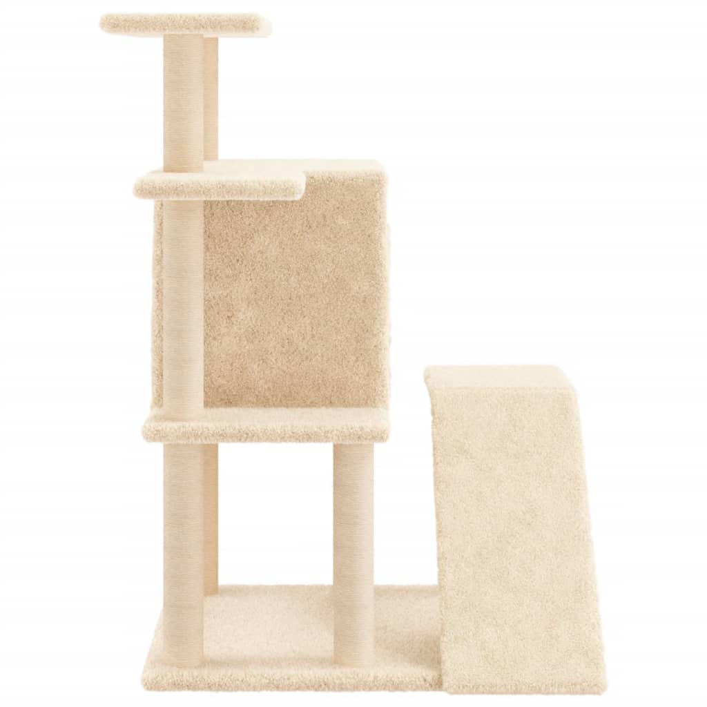 Cat Tree with Sisal Scratching Posts Cream 97 cm
