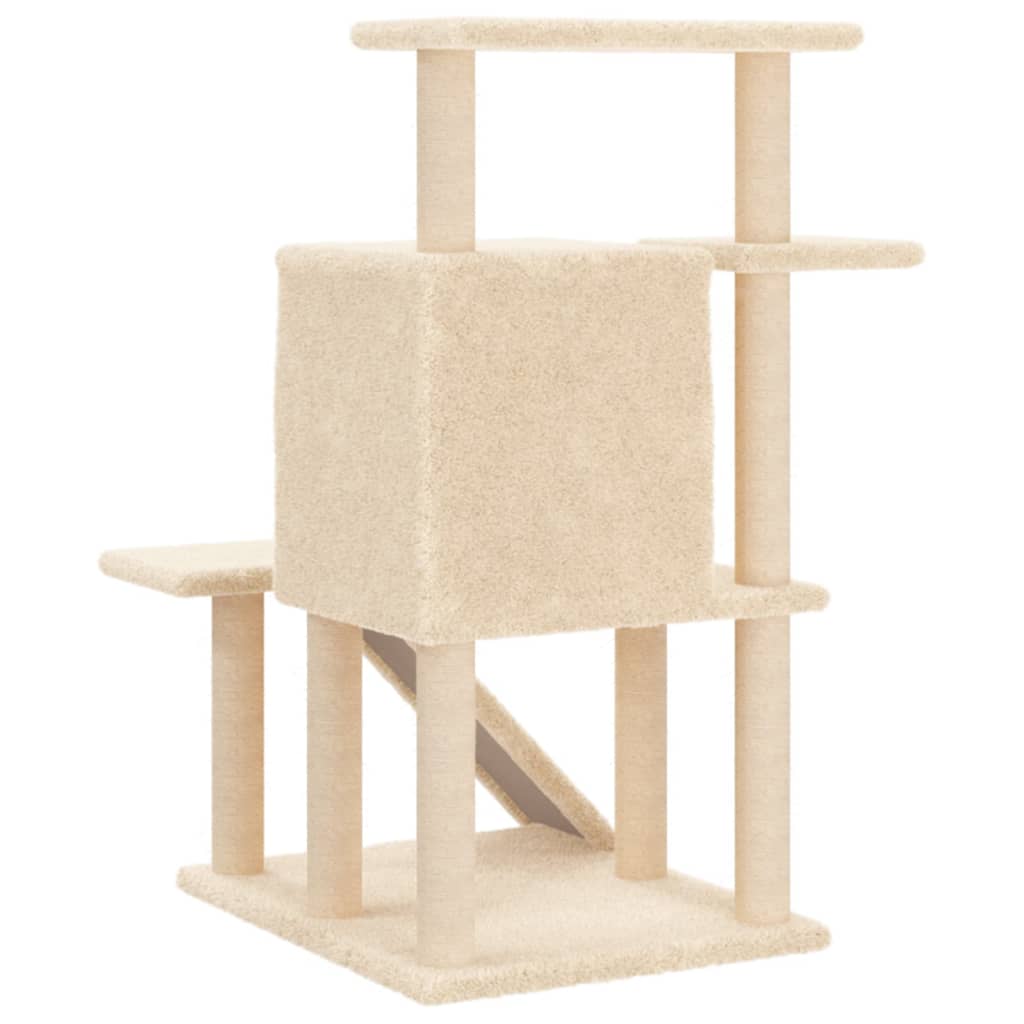 Cat Tree with Sisal Scratching Posts Cream 97 cm