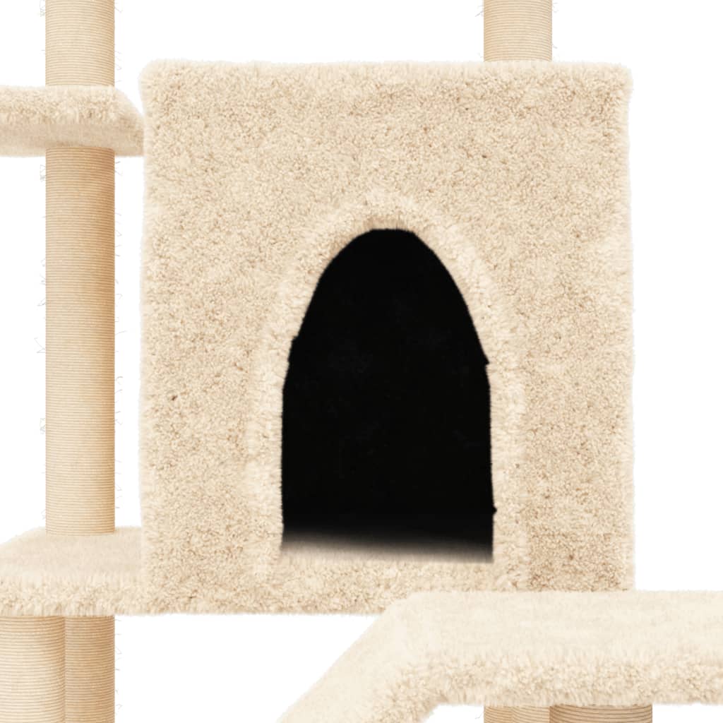 Cat Tree with Sisal Scratching Posts Cream 97 cm