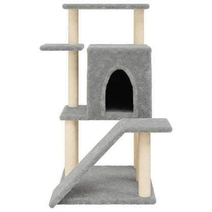 Cat Tree with Sisal Scratching Posts Light Grey 97 cm