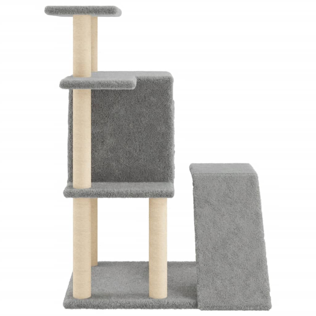 Cat Tree with Sisal Scratching Posts Light Grey 97 cm