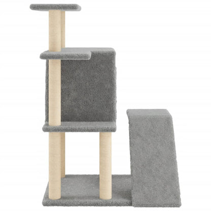 Cat Tree with Sisal Scratching Posts Light Grey 97 cm