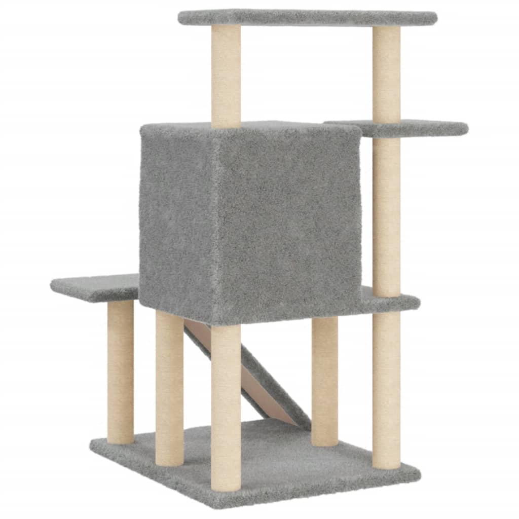 Cat Tree with Sisal Scratching Posts Light Grey 97 cm