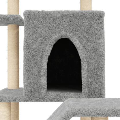 Cat Tree with Sisal Scratching Posts Light Grey 97 cm