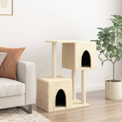 Cat Tree with Sisal Scratching Posts Cream 86 cm
