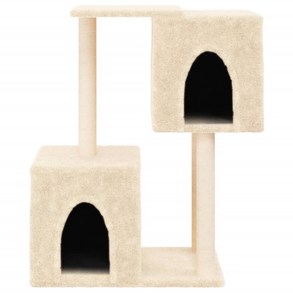 Cat Tree with Sisal Scratching Posts Cream 86 cm