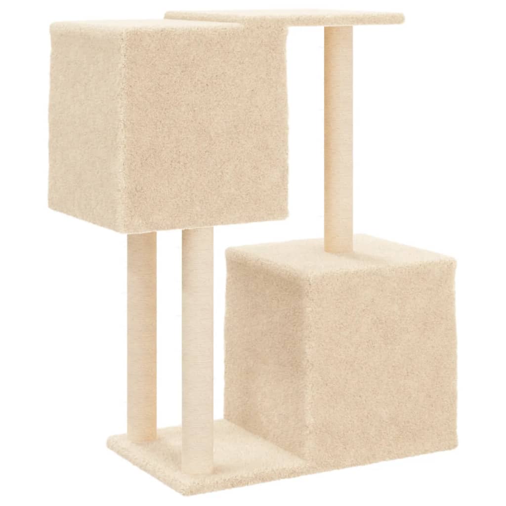 Cat Tree with Sisal Scratching Posts Cream 86 cm