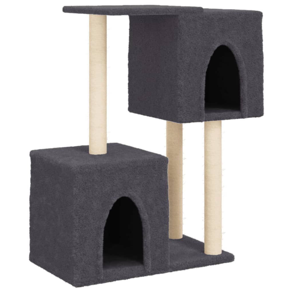 Cat Tree with Sisal Scratching Posts Dark Grey 86 cm