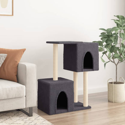 Cat Tree with Sisal Scratching Posts Dark Grey 86 cm