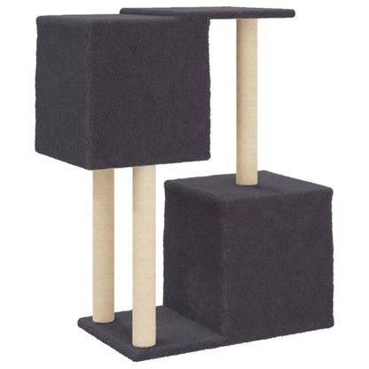 Cat Tree with Sisal Scratching Posts Dark Grey 86 cm