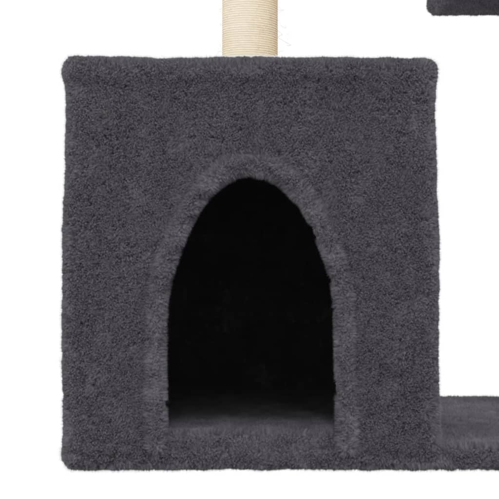 Cat Tree with Sisal Scratching Posts Dark Grey 86 cm