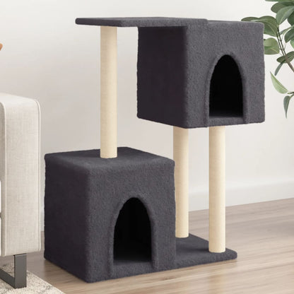 Cat Tree with Sisal Scratching Posts Dark Grey 86 cm