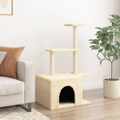 Cat Tree with Sisal Scratching Posts Cream 110 cm