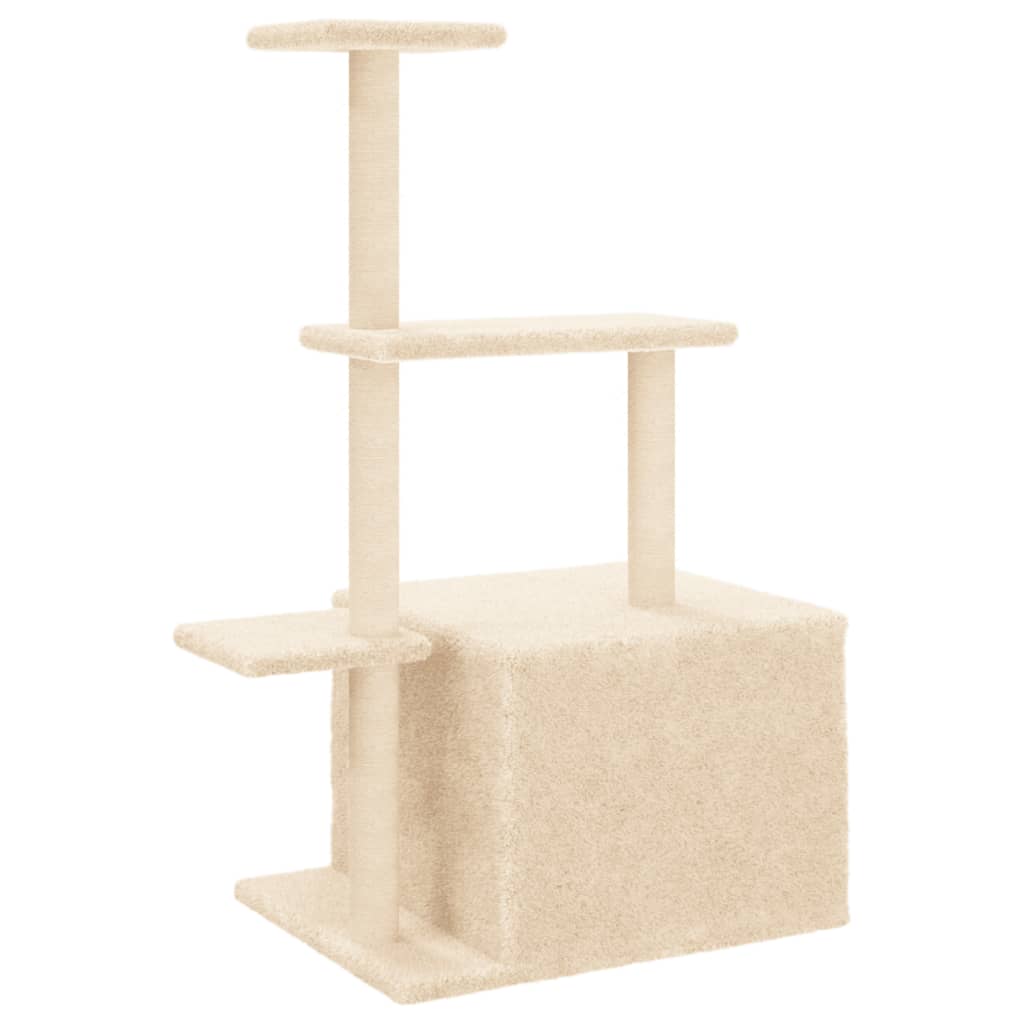Cat Tree with Sisal Scratching Posts Cream 110 cm