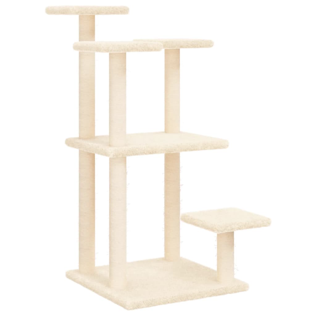 Cat Scratching Posts with Platforms Cream 98.5 cm
