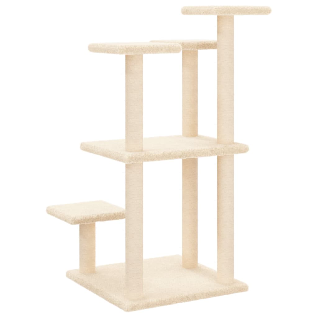Cat Scratching Posts with Platforms Cream 98.5 cm