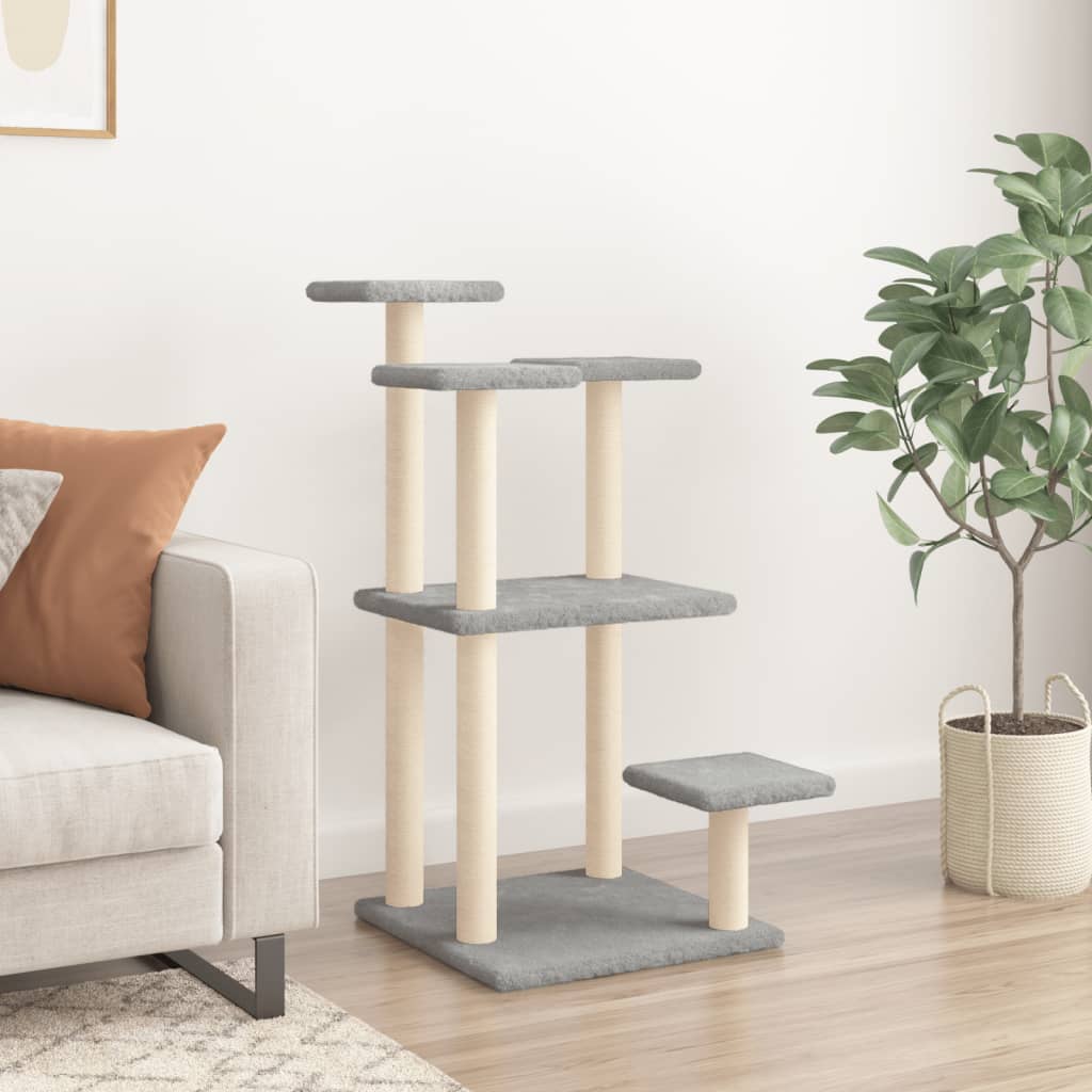 Cat Scratching Posts with Platforms Light Grey 98.5 cm
