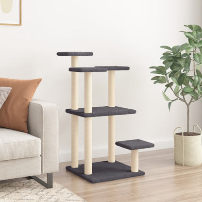 Cat Scratching Posts with Platforms Dark Grey 98.5 cm