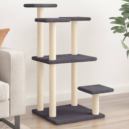 Cat Scratching Posts with Platforms Dark Grey 98.5 cm
