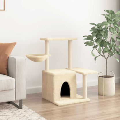 Cat Tree with Sisal Scratching Posts Cream 83 cm