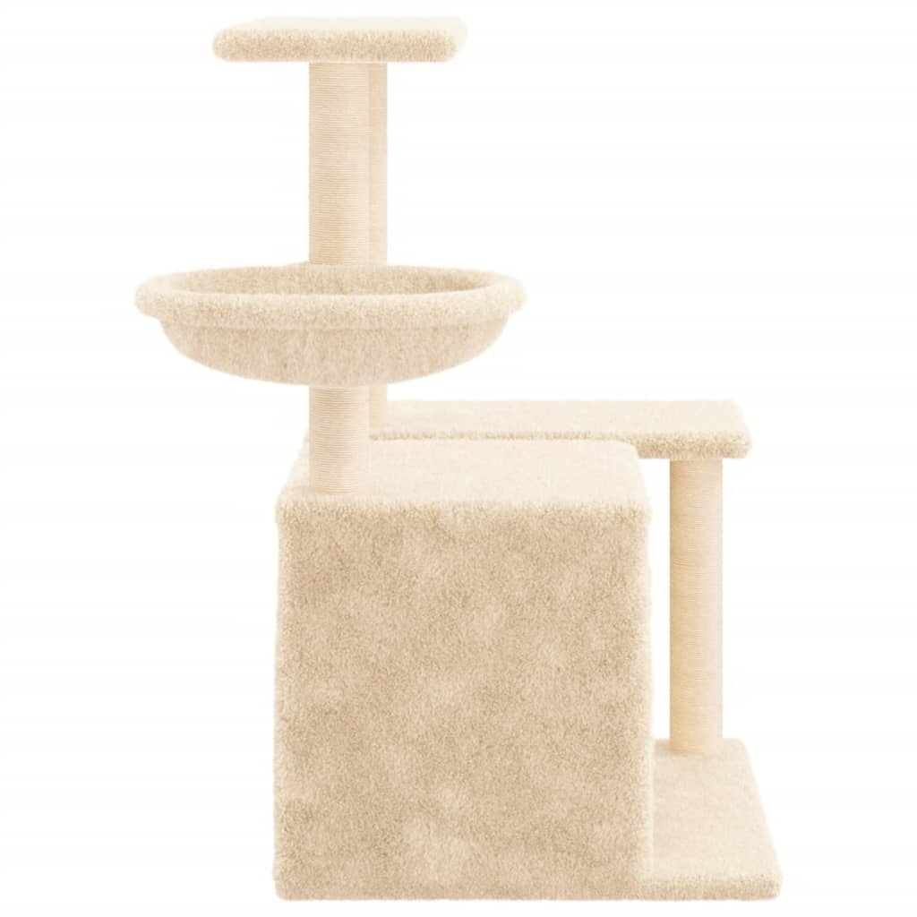 Cat Tree with Sisal Scratching Posts Cream 83 cm