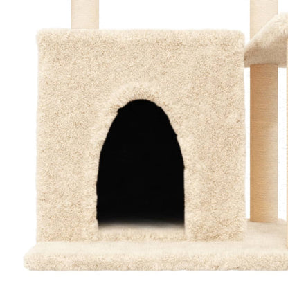 Cat Tree with Sisal Scratching Posts Cream 83 cm