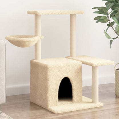 Cat Tree with Sisal Scratching Posts Cream 83 cm