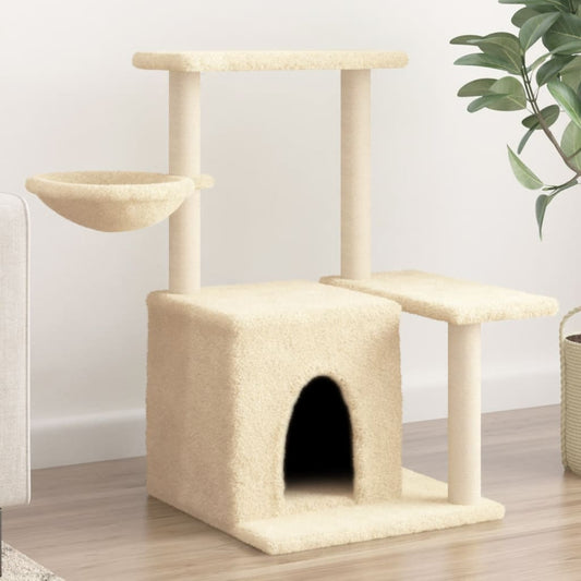 Cat Tree with Sisal Scratching Posts Cream 83 cm